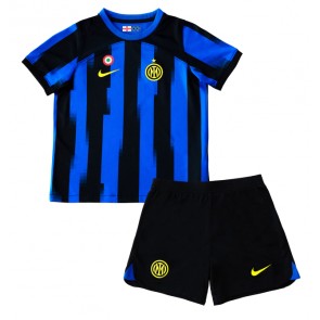 Inter Milan Dětské Domácí dres komplet 2023-24 Krátký Rukáv (+ trenýrky)